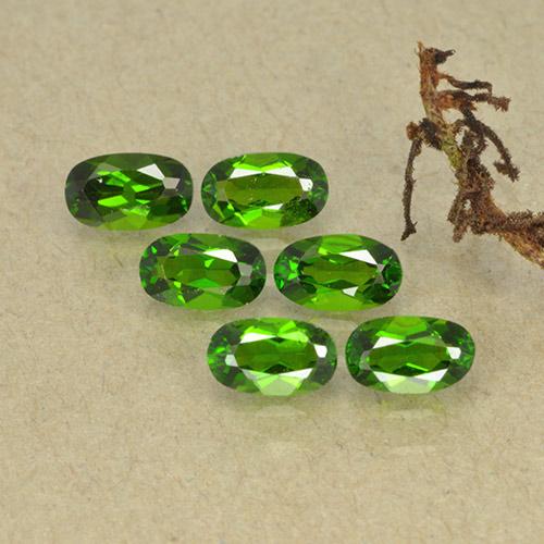 1.62 ctw Green Chrome Diopside Stones, Natural Chrome Diopside in Oval Facet Shape for Sale