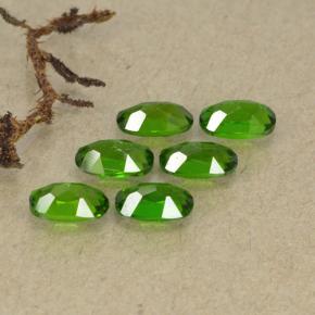 Chrome Diopside Gemstones in 5 x 3 mm (calibrated) Size for Sale, Chrome Diopside Stones in Medium-Dark Green Color
