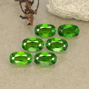 Medium-Dark Green Chromdiopsid Edelstein - 0.3ct Oval facettiert (ID: 493758)