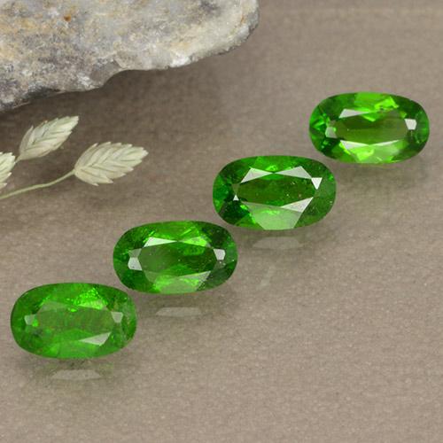 1.10 ctw Green Chrome Diopside Stones, Natural Chrome Diopside in Oval Facet Shape for Sale