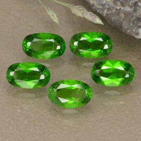 1.37 ctw Green Chrome Diopside Stones, Natural Chrome Diopside in Oval Facet Shape for Sale