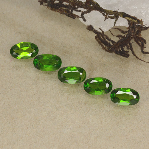 Verde acceso Cromo diopside Gem - 0.2ct Ovale sfaccettato (ID: 498190)