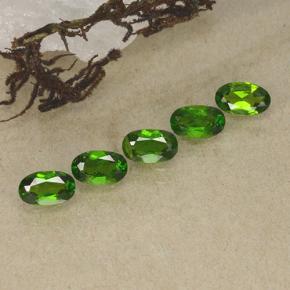 1.18 ctw Green Chrome Diopside Stones, Natural Chrome Diopside in Oval Facet Shape for Sale