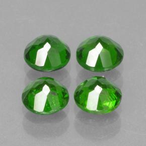 Chrome Diopside Gemstones in 5 mm (calibrated) Size for Sale, Chrome Diopside Stones in Medium Green Color