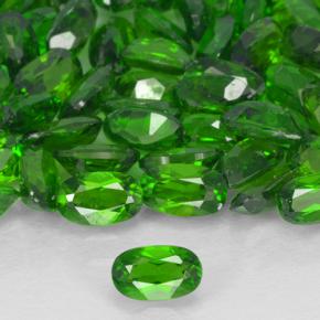 0.72 ctw Green Chrome Diopside Gemstones, Chrome Diopside Gems in Oval Facet Shape for Sale.