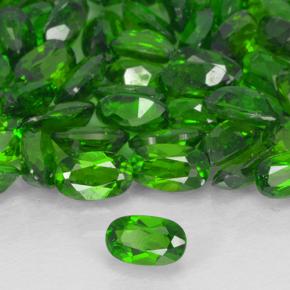 0.72 ctw Green Chrome Diopside Stones, Natural Chrome Diopside in Oval Facet Shape for Sale