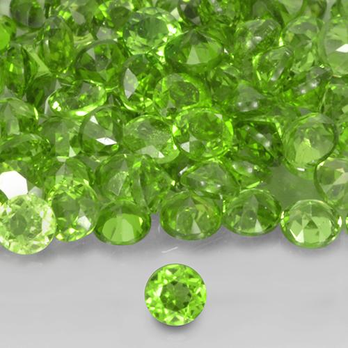 2.57 ctw Green Chrome Diopside Stones, Natural Chrome Diopside in Round Facet Shape for Sale