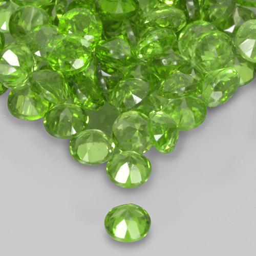 Chrome Diopside Gemstones in 1.8 mm (calibrated) Size for Sale, Chrome Diopside Stones in Lively Green Color