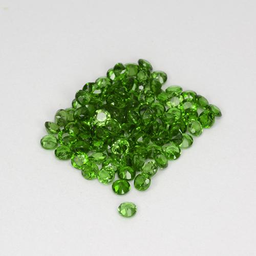 Chrome Diopside Gemstones in 1.8 mm Size for Sale, Chrome Diopside Stones in Medium-Dark Green Color