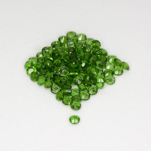 Chrome Diopside Gemstones in 1.8 mm Size for Sale, Chrome Diopside Stones in Medium-Dark Green Color