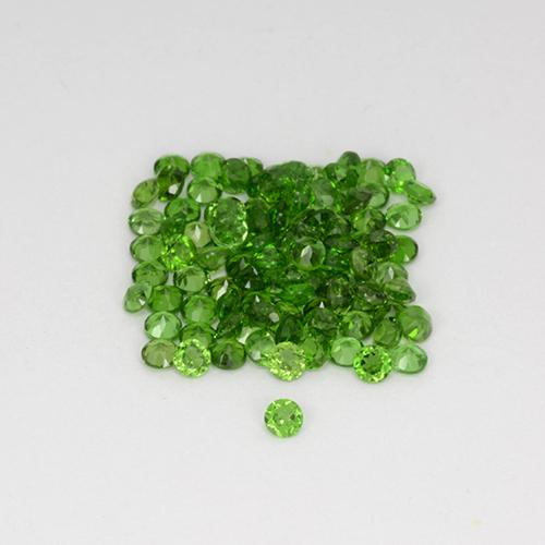 2.56 ctw Green Chrome Diopside Stones, Natural Chrome Diopside in Round Facet Shape for Sale