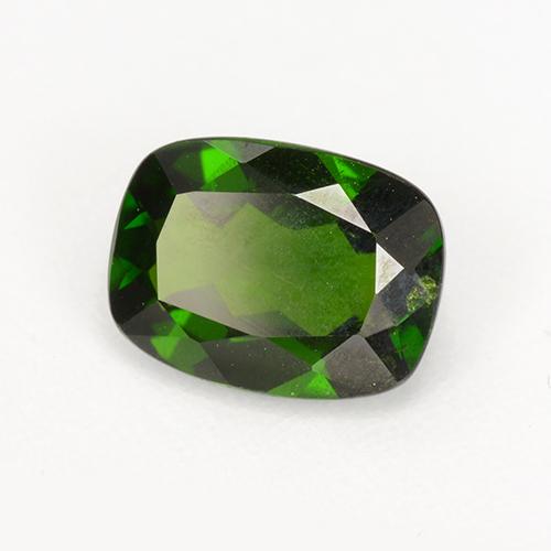 Dark Green Chrome Diopside Gem - 1.5ct Cushion-Cut (ID: 510943)