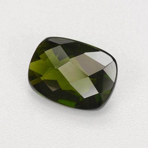 1.41 ct Green Chrome Diopside Stone, Natural Chrome Diopside in Cushion Checkerboard Shape for Sale