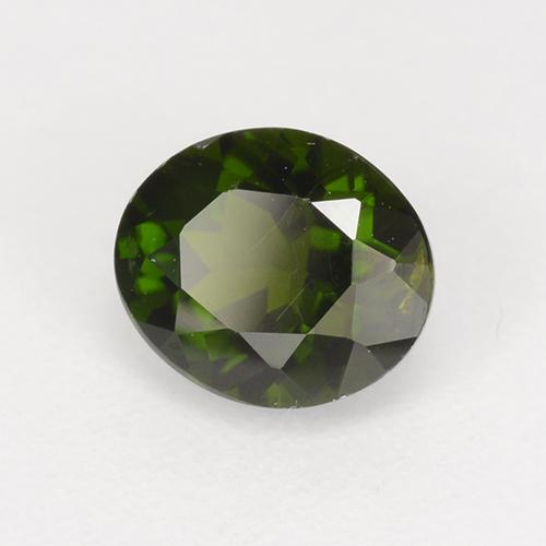 Травянисто-зелёный Хром Диопсид Камень - 0.8ct Фасетный Овал (ID: 510948)