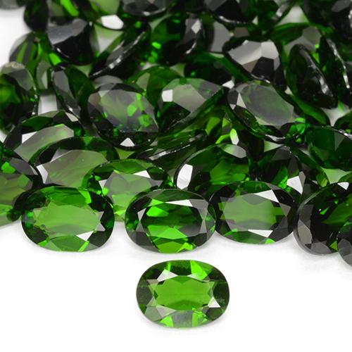 0.78 ct Green Chrome Diopside Gemstone, Chrome Diopside Gem in Oval Facet Shape for Sale.