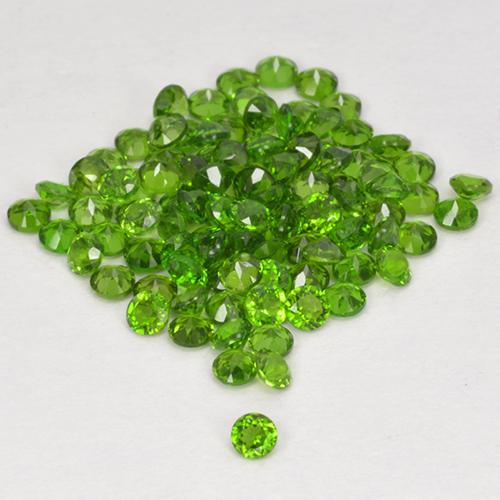 Medium-Dark Green Хром Диопсид Камень - 0ct Круглая Фасетная Огранка (ID: 516992)