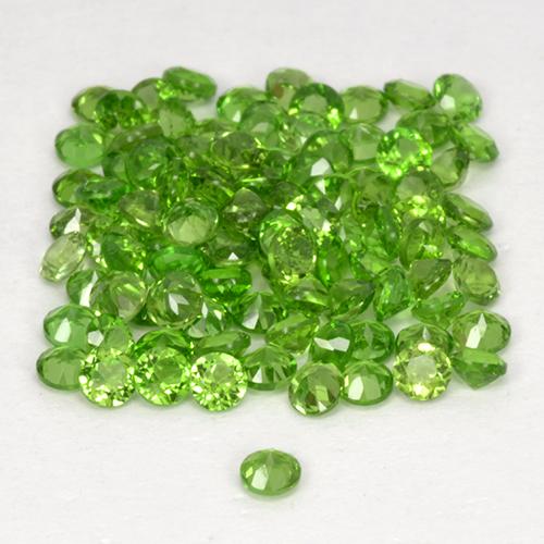 Chrome Diopside Gemstones in 1.8 mm Size for Sale, Chrome Diopside Stones in Medium-Dark Green Color