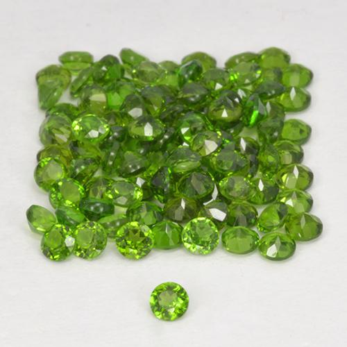 2.59 ctw Green Chrome Diopside Stones, Natural Chrome Diopside in Round Facet Shape for Sale