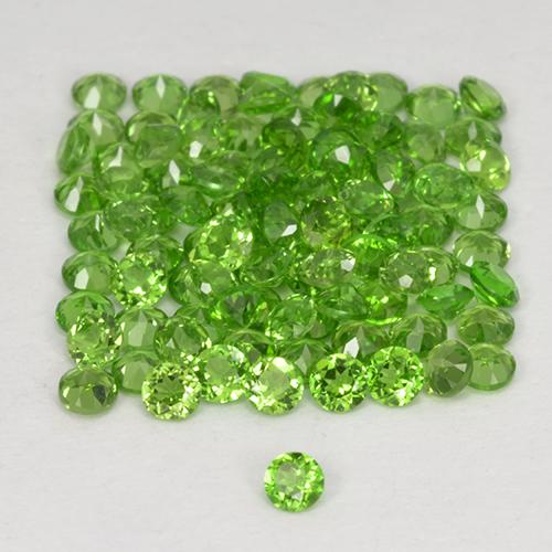 2.51 ctw Green Chrome Diopside Stones, Natural Chrome Diopside in Round Facet Shape for Sale