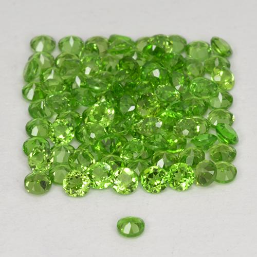 Chrome Diopside Gemstones in 1.8 mm Size for Sale, Chrome Diopside Stones in Lively Green Color
