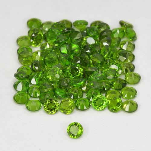 2.58 ctw Green Chrome Diopside Stones, Natural Chrome Diopside in Round Facet Shape for Sale