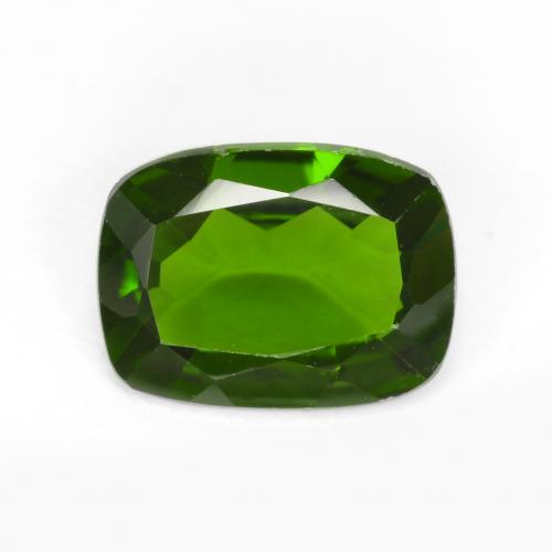 Dark Green Chrome Diopside Gem - 1.2ct Cushion-Cut (ID: 524224)