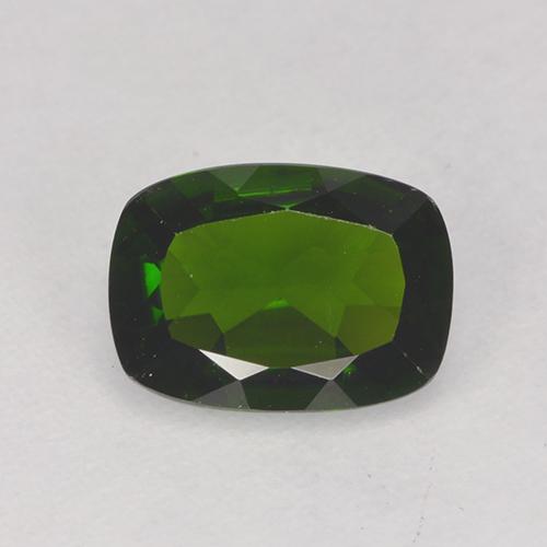 Verde oscuro Cromodiópsido Gema - 1.3ct Corte en Forma Cojín (ID: 524227)