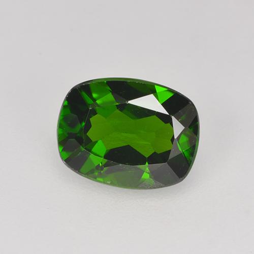 1.22 ct Green Chrome Diopside Gemstone, Chrome Diopside Gem in Cushion-Cut Shape for Sale.