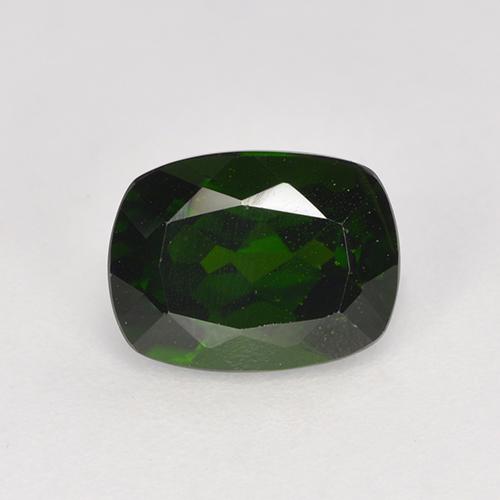 Very Dark Green Chrome Diopside Gem - 1.7ct Cushion-Cut (ID: 524246)