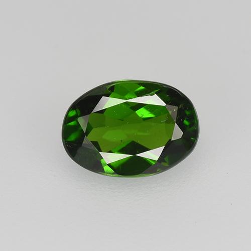 Medium-Dark Green Chrome Diopside Gem - 0.6ct Oval Facet (ID: 524274)