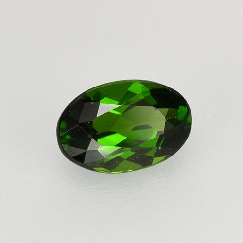 0.69 ct Green Chrome Diopside Stone, Natural Chrome Diopside in Oval Facet Shape for Sale