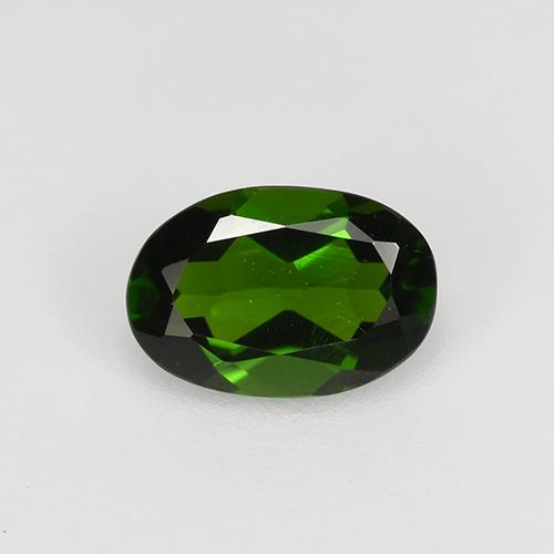 Dark Green Chrome Diopside Gem - 0.6ct Oval Facet (ID: 524283)
