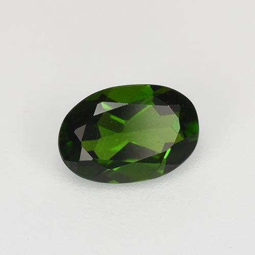 0.58 ct Green Chrome Diopside Stone, Natural Chrome Diopside in Oval Facet Shape for Sale