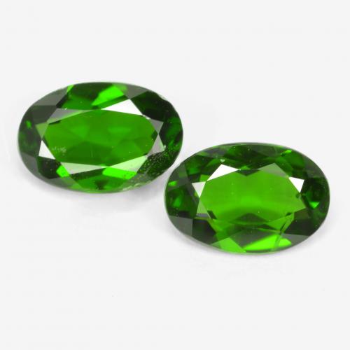 Vert foncé Diopside Chrome gemme - 0.6ct Ovale facette (ID: 524546)