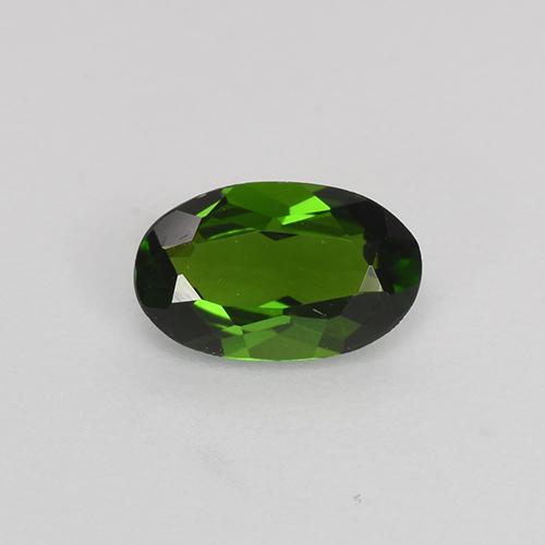 Темно-зеленый Хром Диопсид Камень - 0.5ct Фасетный Овал (ID: 524549)