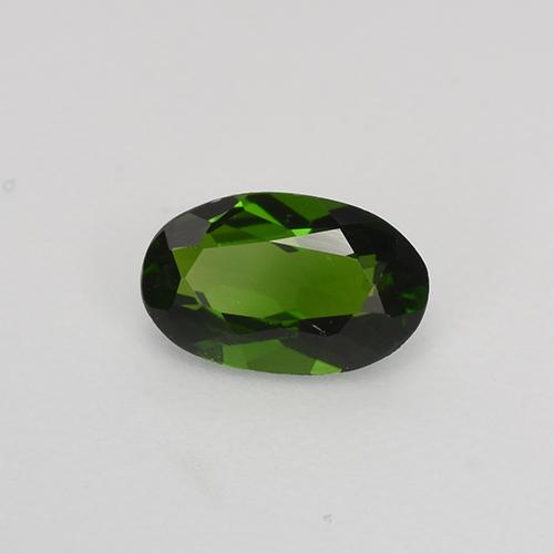 0.54 ct Green Chrome Diopside Stone, Natural Chrome Diopside in Oval Facet Shape for Sale