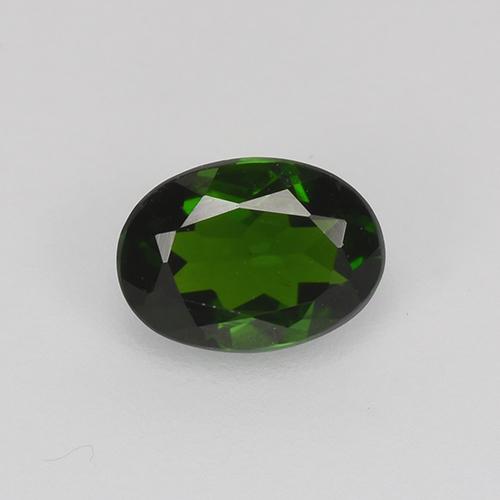 Vert foncé Diopside Chrome gemme - 0.4ct Ovale facette (ID: 524551)