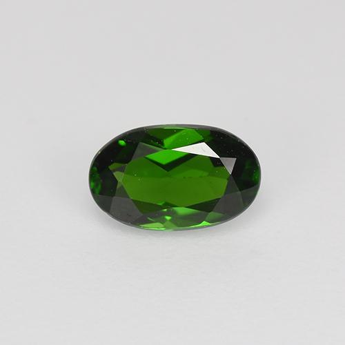 Травянисто-зелёный Хром Диопсид Камень - 0.5ct Фасетный Овал (ID: 524554)