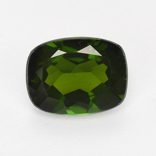 Dark Green Chrome Diopside Gem - 1.4ct Cushion-Cut (ID: 524566)