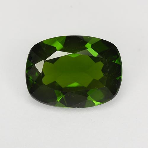 Deep Green Chrome Diopside Gem - 1.4ct Cushion-Cut (ID: 524616)
