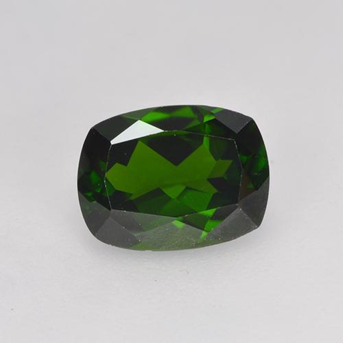 Deep Green Chrome Diopside Gem - 1.4ct Cushion-Cut (ID: 524617)