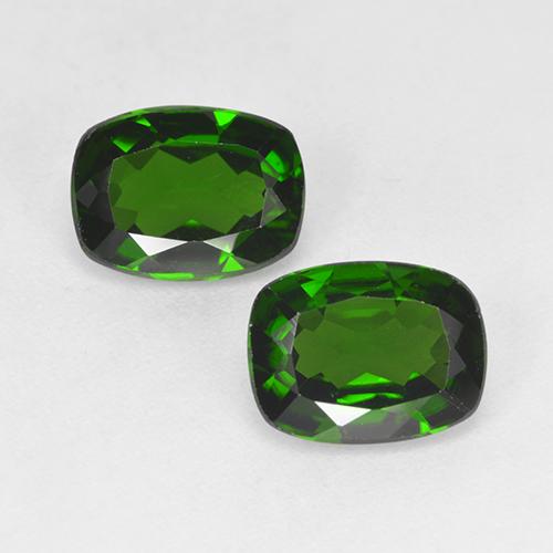 2.61 ctw Green Chrome Diopside Gemstones, Chrome Diopside Gems in Cushion-Cut Shape for Sale.