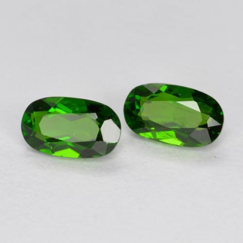 0.51 ctw Green Chrome Diopside Stones, Natural Chrome Diopside in Oval Facet Shape for Sale