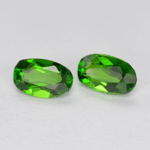 0.47 ctw Green Chrome Diopside Stones, Natural Chrome Diopside in Oval Facet Shape for Sale