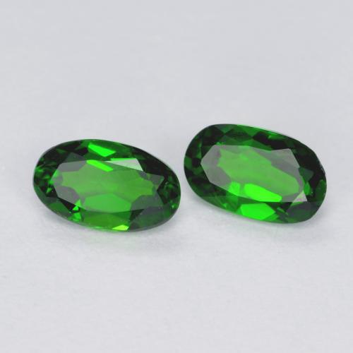 0.49 ctw Green Chrome Diopside Stones, Natural Chrome Diopside in Oval Facet Shape for Sale
