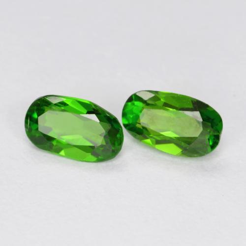 0.43 ctw Green Chrome Diopside Stones, Natural Chrome Diopside in Oval Facet Shape for Sale