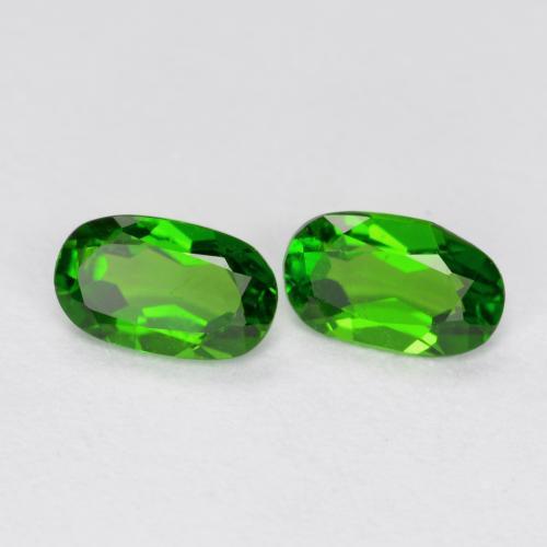 0.40 ctw Green Chrome Diopside Stones, Natural Chrome Diopside in Oval Facet Shape for Sale