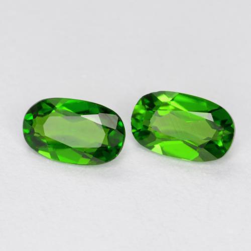 0.41 ctw Green Chrome Diopside Stones, Natural Chrome Diopside in Oval Facet Shape for Sale