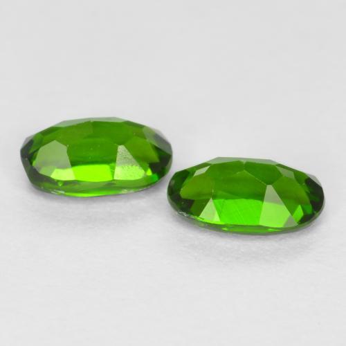 Chrome Diopside Gemstones in 5 x 3 mm (calibrated) Size for Sale, Chrome Diopside Stones in Medium-Dark Green Color
