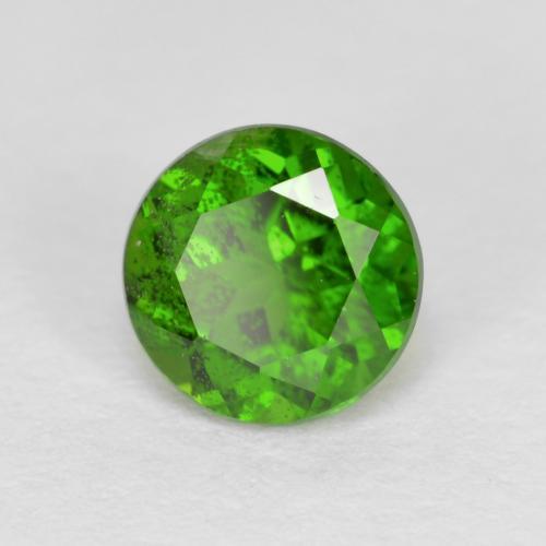 Vert forêt clair Diopside Chrome gemme - 0.6ct Facette ronde (ID: 588867)